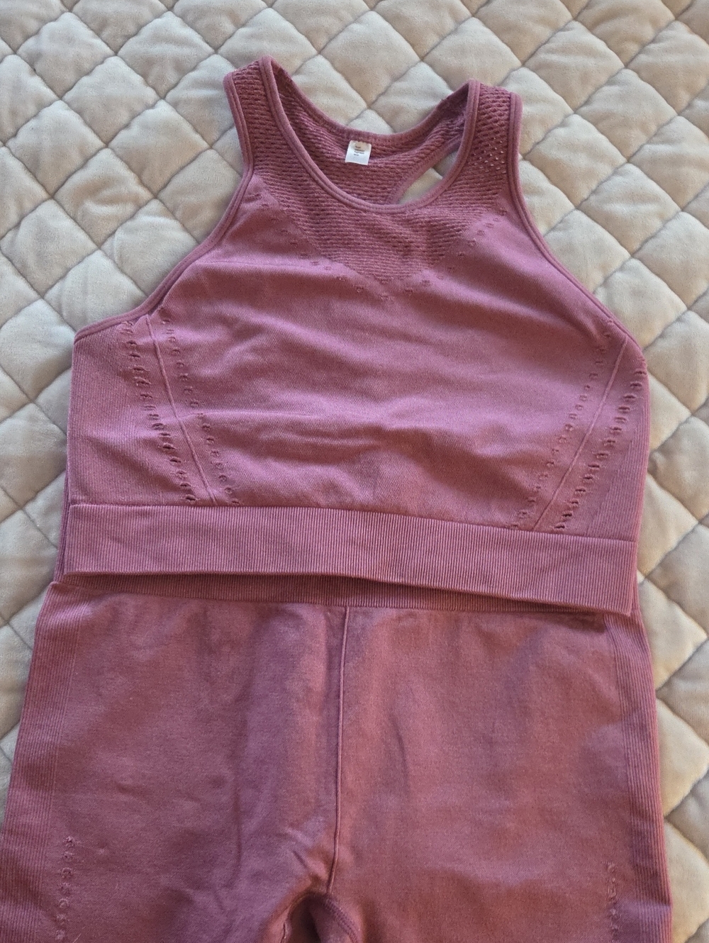 JoyLab Dusty Mauve Seamless Crop Tank